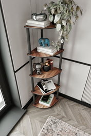 Hanah Home Bookcase 5 Corner - Nogal